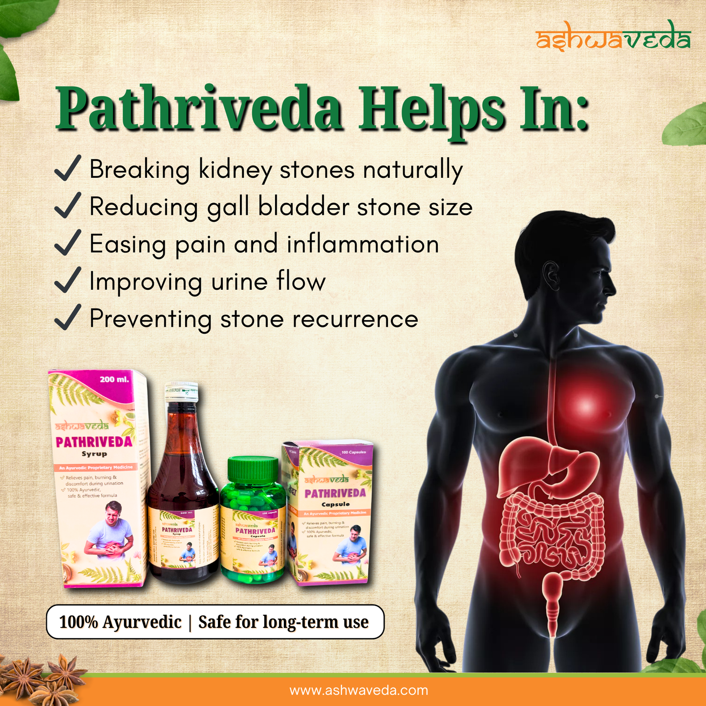 Pathriveda Capsules & Syrup – Ayurvedic Medicine for Kidney Stone & Gall Bladder Stone